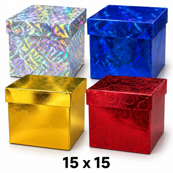 Caja de regalo brillante mediana 15 × 15 × 15 cm Ref 26002M