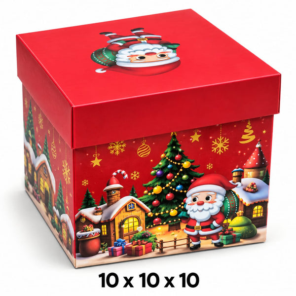 Caja navideña pequeña 10 × 10 × 10 cm Ref 26005S