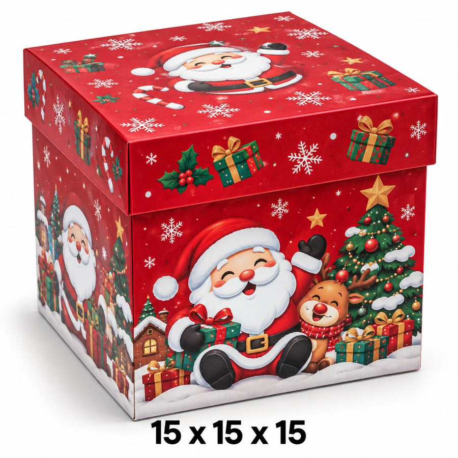 Caja navideña mediana 15 × 15 × 15 cm Ref 26005M