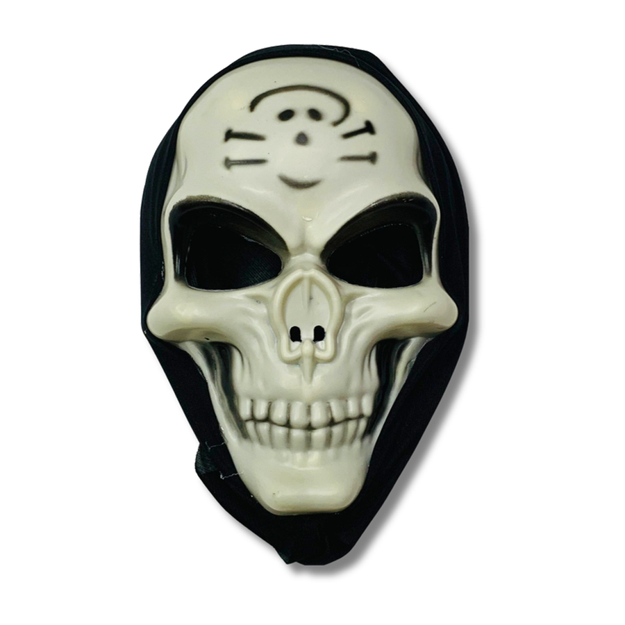 Máscara de calavera con capucha negra Ref MSC15