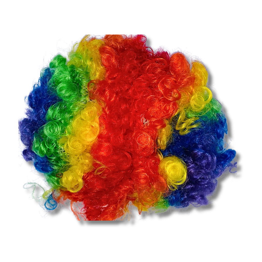 Peluca rizada multicolor para disfraz Ref APH01